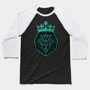 TURQUOISE Geometric Lion Baseball T-Shirt